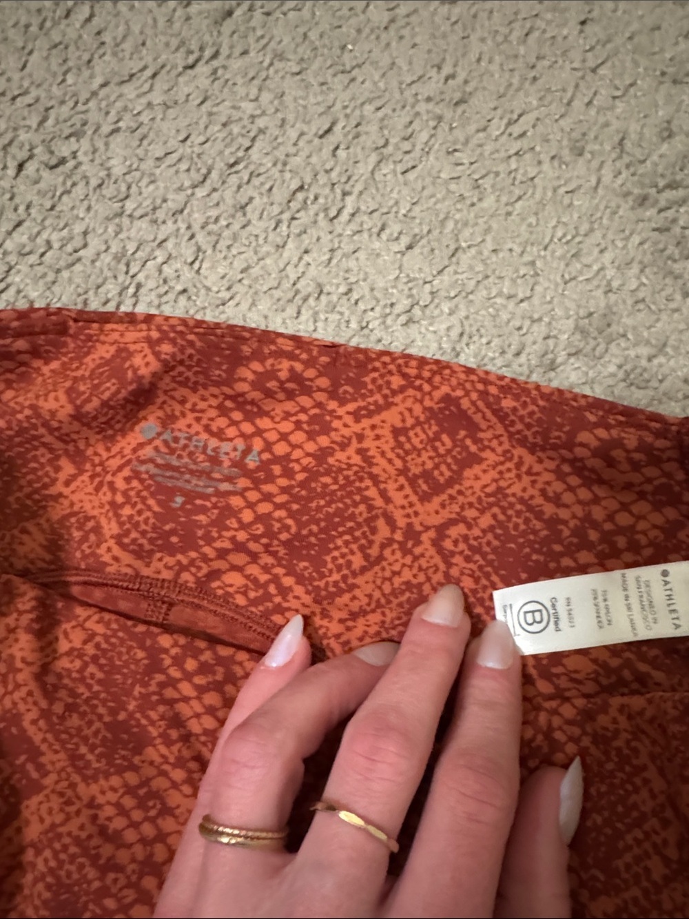 Athleta Rust Snake Print High-Waist Leggings - Picture 2 of 3
